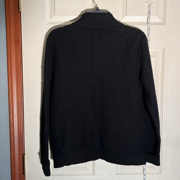 Evan-Picone-M-black-100% Laine wool, Collar button-down cardigan, ribbed details - Picture 3 of 11